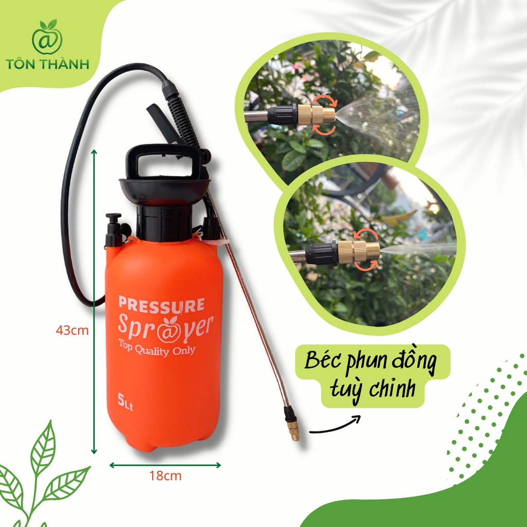 BÌNH XỊT SÂU TƯỚI CÂY 5L 8L PHUN SƯƠNG AAA PRESSURE SPRAYER