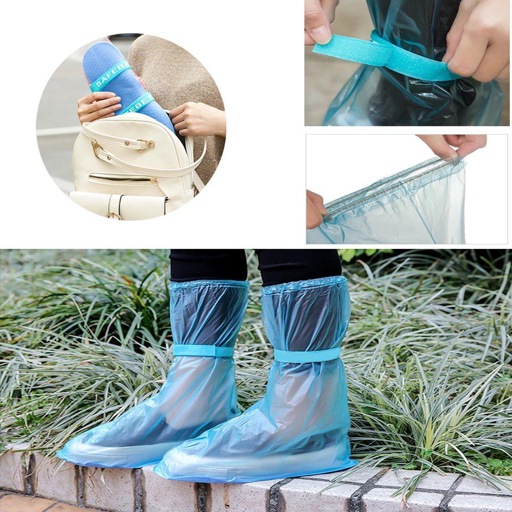 Vỏ Bọc Giày Đi Mưa Bằng Nhựa PVC Dày Trong Suốt Chống Trượt Không Thấm Nước Tái Sử Dụng