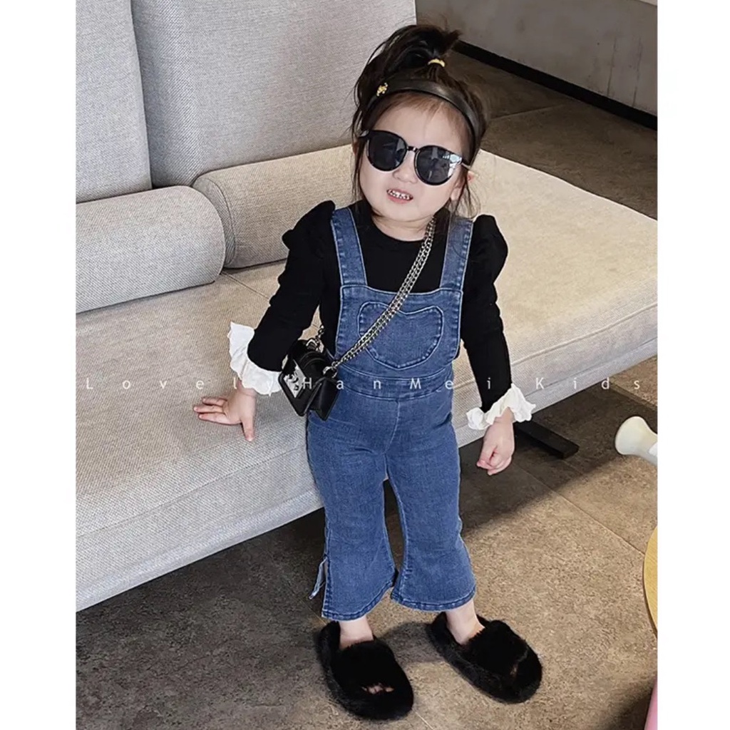 Quần Yếm Denim Thời Trang Xuân Thu 2022 Cho Bé Gái