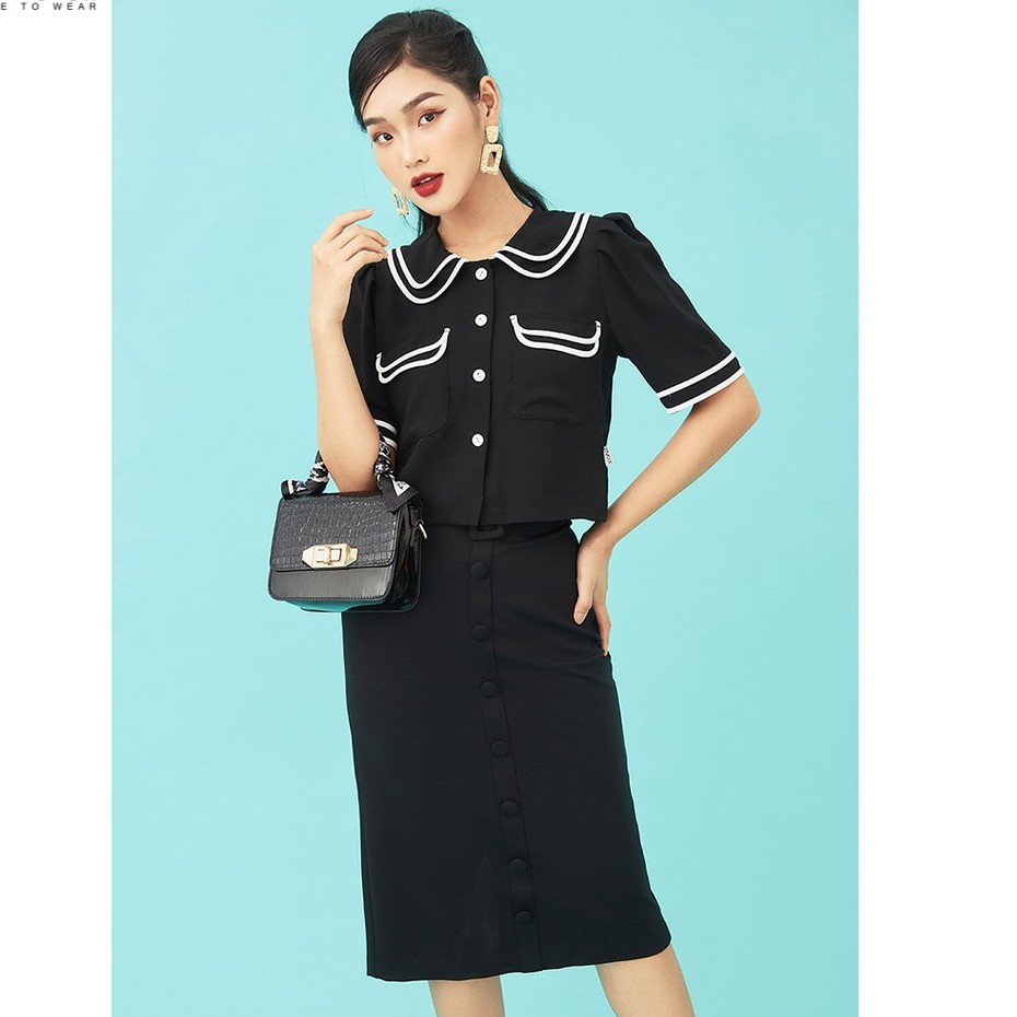 [Mã WABR1111 giảm 10% đơn 250K] Áo Sơ Mi Viền Phối 20AGAIN thiết kế phong cách nữ sinh trẻ trung ASW0883 | BigBuy360 - bigbuy360.vn