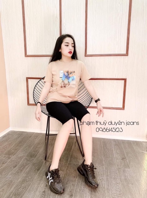 Quần legging đùi mix với áo giấu quần | BigBuy360 - bigbuy360.vn