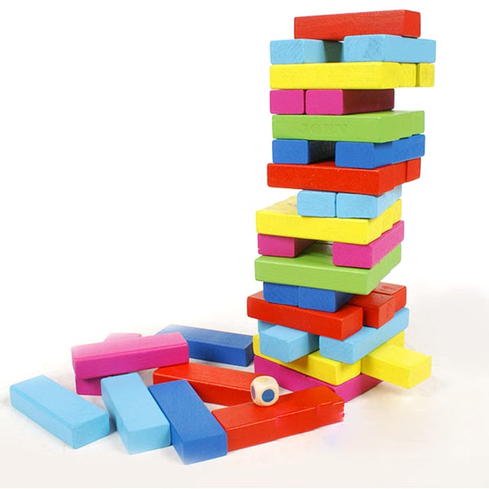 Đồ Chơi Rút Gỗ loại lớn 51 và 54 thanh S-Kids, Bộ xếp khối domino cho bé.