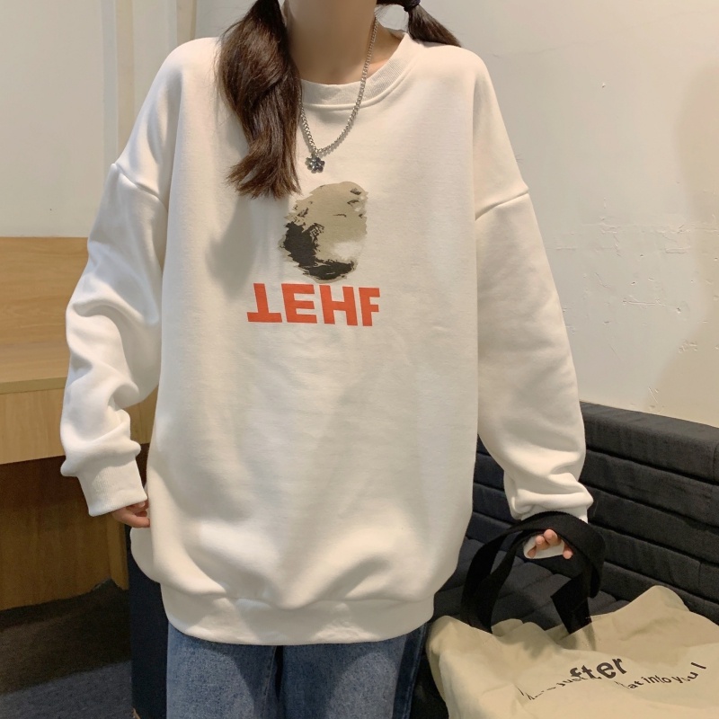 ZHELIHANGFEI Áo Thun Tay Dài Form Rộng Kiểu Dáng Thể Thao Theo Phong Cách Preppy Mỹ