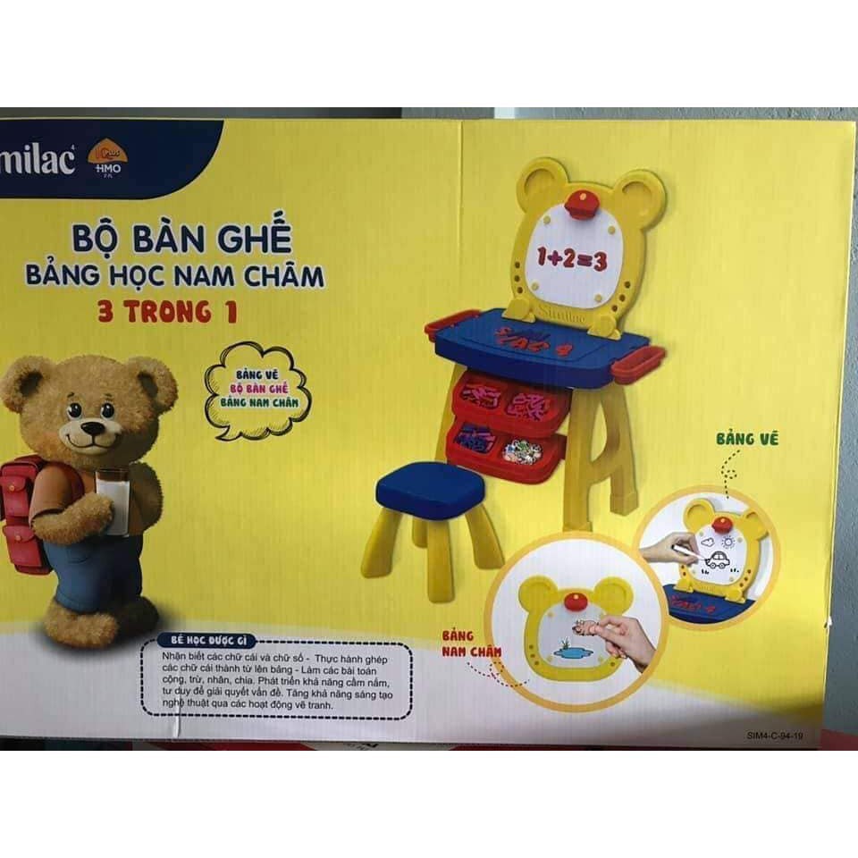 Bộ Bàn Ghế + Bảng học nam châm 3in1 - Hàng khuyến mãi của sữa chắc chắn bền đẹp nhựa cao cấp