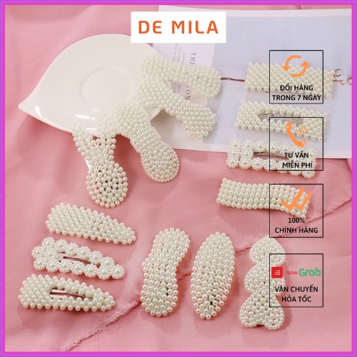 Kẹp Tóc Nhiều Mẫu Dễ Thương, Kẹp Tóc Phong Cách Hàn Quốc Đính Hạt DE MILA