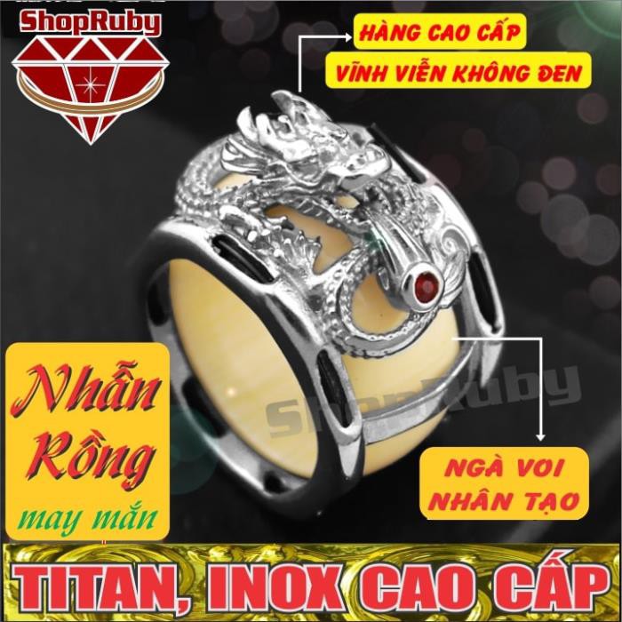 NHẪN TITAN NAM RỒNG NGÀ MAY MẮN | NHẪN NAM TITAN