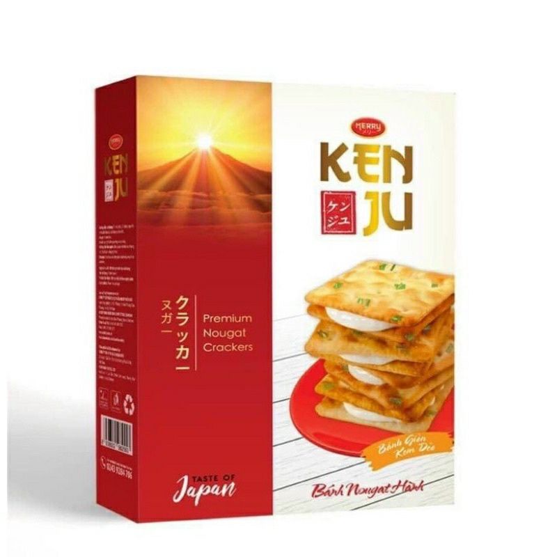 Bánh Nougat Cream Cracker Kenju 186gr -300gr (12 - 18 bánh)