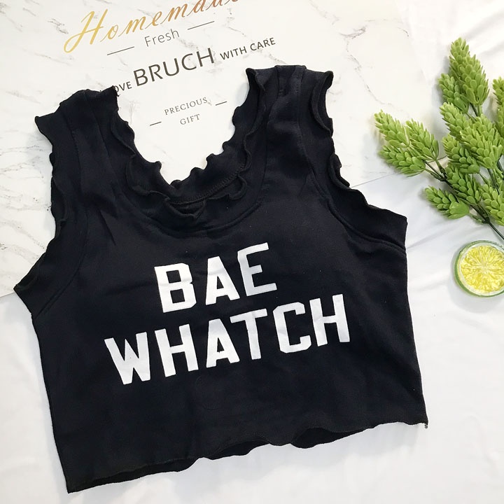 Áo Thun sát nách cho Nữ dáng Croptop từ 35-45kg in chữ vogue - AONU15