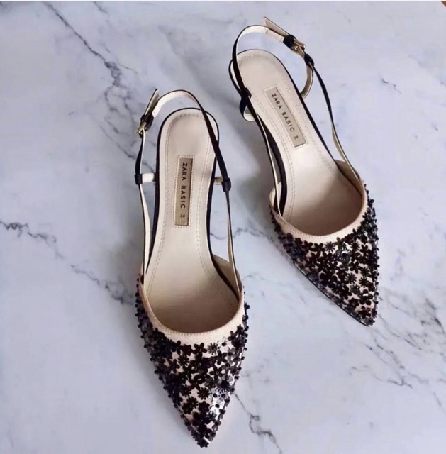 GIÀY CAO GÓT ZARA ĐÍNH HOA HÀNG TUỒN