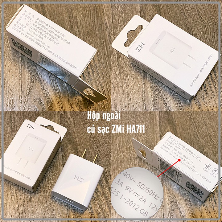 Củ sạc nhanh Power Delivery 3.0 18W ZMI Apple iPhone 8-X-XS Max-11 Pro-11 Pro Max-iPad Pro MFi,USB-C To Lightning HA711