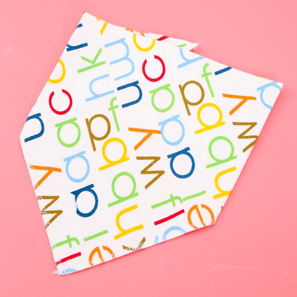 Bộ 5 khăn yếm tam giác cotton 2 lớp cho bé