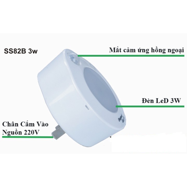 Đèn cảm ứng hồng ngoại dạng phích cắm KAWASAN KW - SS82B