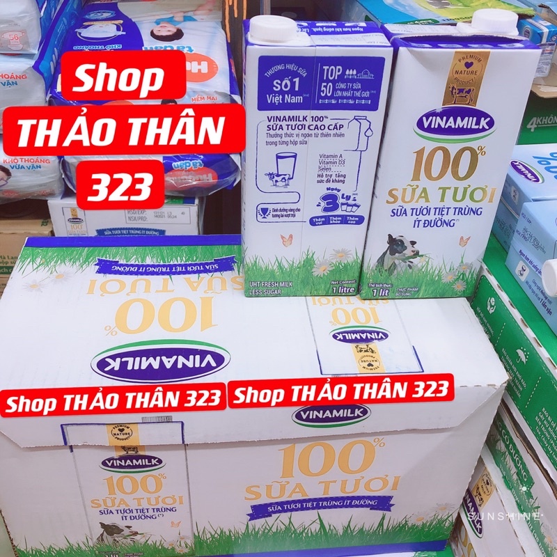 Sữa Tươi 100% Vinamilk Tiệt Trùng 1Lít Có Đường / Không Đường/ Ít Đường