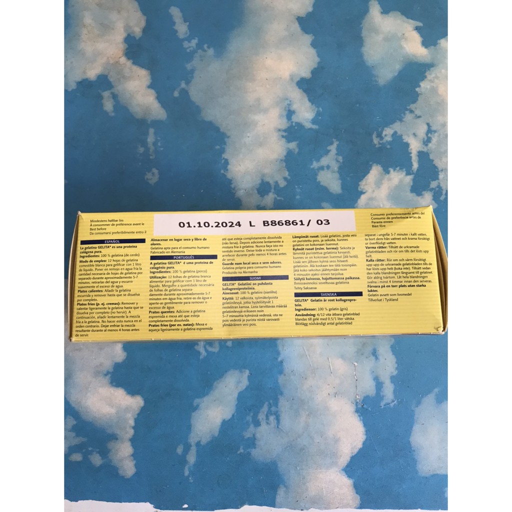 Gelatine lá 50g Đức (khoảng 14 đến 15 lá) | BigBuy360 - bigbuy360.vn
