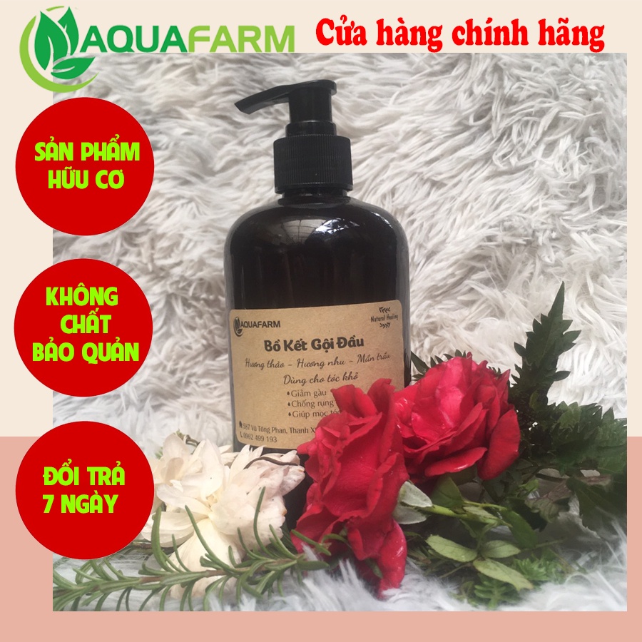 Dầu gội bồ kết, xả, hương nhu,.., dầu gội thảo dược Aqua Farm, dầu gội hữu cơ, an toàn cho mọi đối tượng
