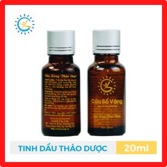 Tinh Dầu Xông – Tinh Dầu Thảo Dược Thiên Nhiên Cửa Sổ Vàng Giúp Thư Giãn, Giảm Mệt Mỏi, Kháng Khuẩn… Lọ 20ml