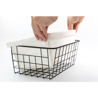 Giỏ sắt đựng đồ kèm lót (size 28cm)