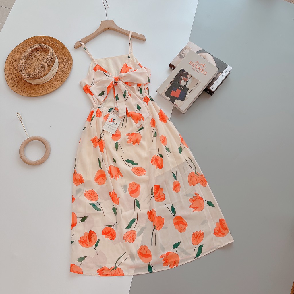 VÁY HOA NỮ HỌA TIẾT HOA TULIP SANG TRỌNG QUYẾN RŨ V150 | BigBuy360 - bigbuy360.vn