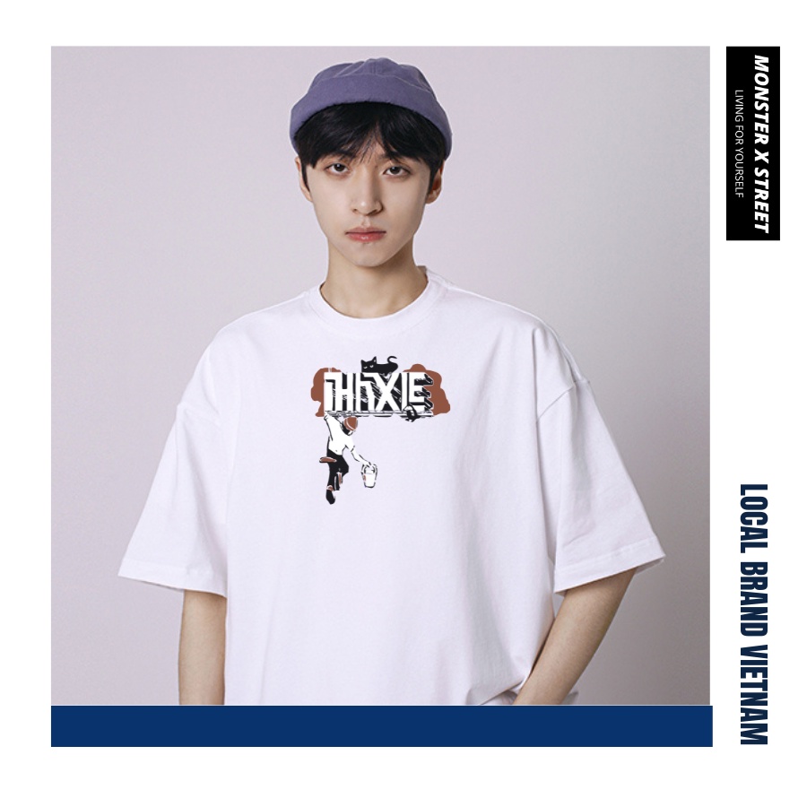 Áo thun unisex MONSTER X STREET HLXLE phông tay lỡ nam nữ form rộng Local Brand