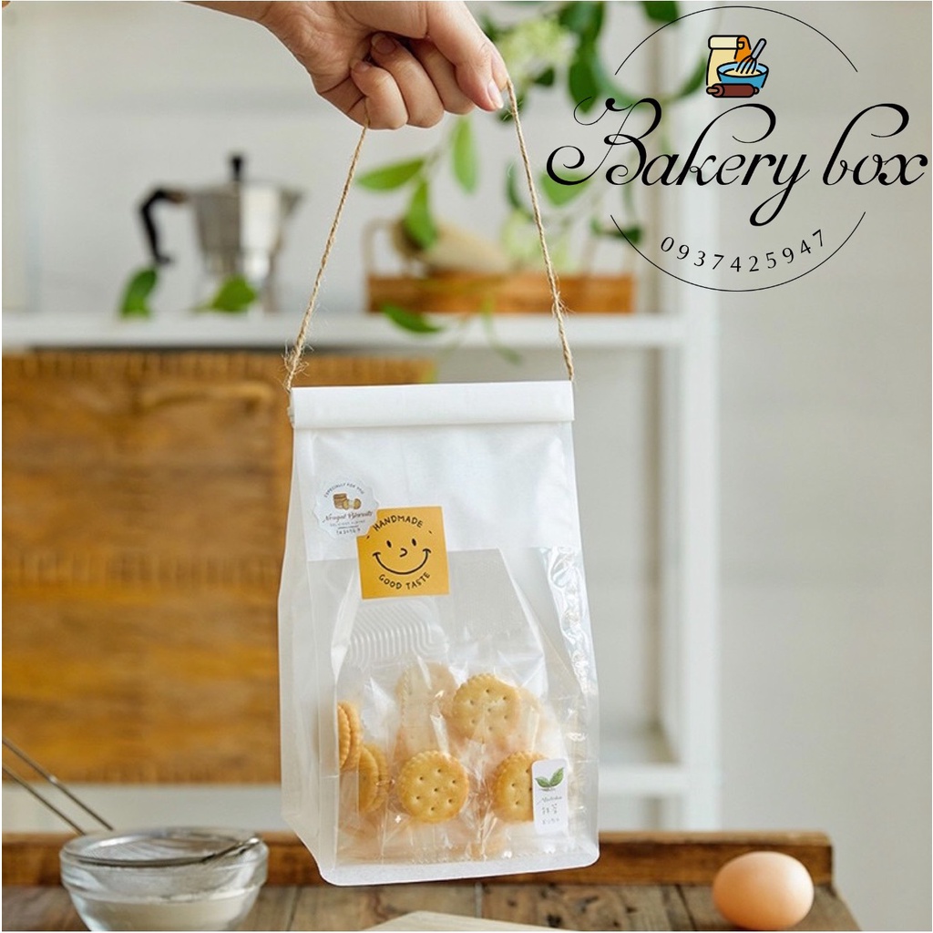 Túi Giấy Kẽm Cuộn Nhỏ Màu Trắng Đựng Sandwich, Bánh Quy Bơ, Cookie