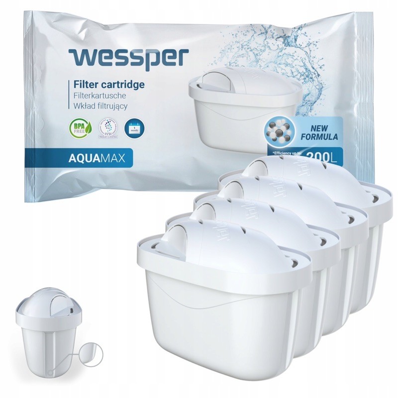 Combo 4 Lõi lọc Wessper AquaMax 200lít hợp cho bình Brita