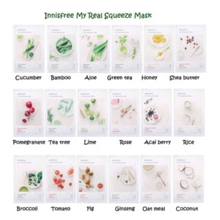 ( Sẵn - Mẫu mới ) Mặt nạ giấy Innisfree My Real Squeeze Mask