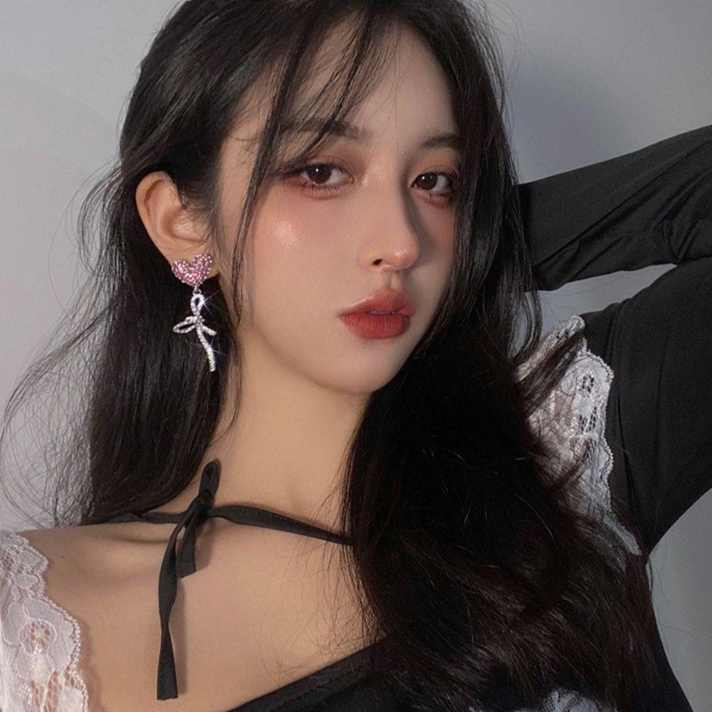 Bông Tai Hình Trái Tim Sáng Bóng Thời Trang VANES1