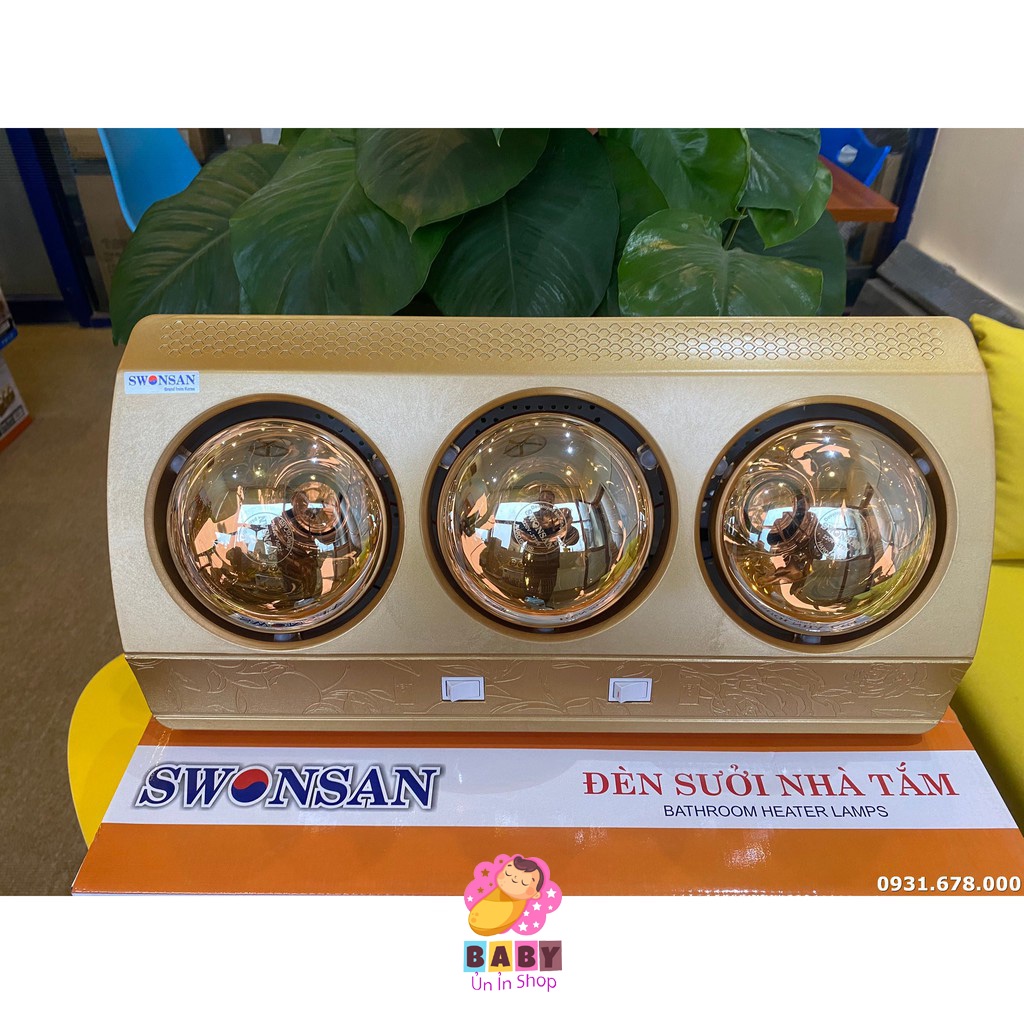 ĐÈN SƯỞI NHÀ TẮM SWONSAN 3 BÓNG CHỐNG LÓA MẮT - BẢO HÀNH CHÍNH HÃNG 5 NĂM