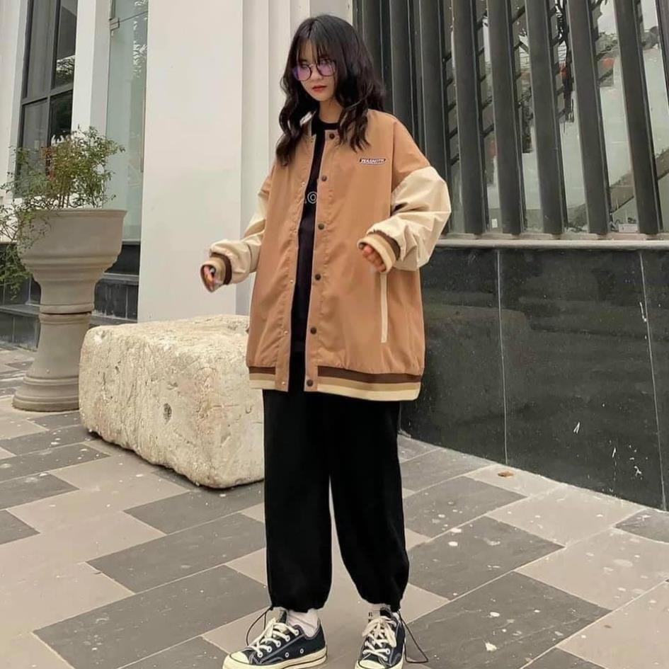 Áo khoác BOMBER WAS 2 Màu Ulzzang Unisex Chất Vải Dù Trượt Nước Form Rộng - 1Minuteshop