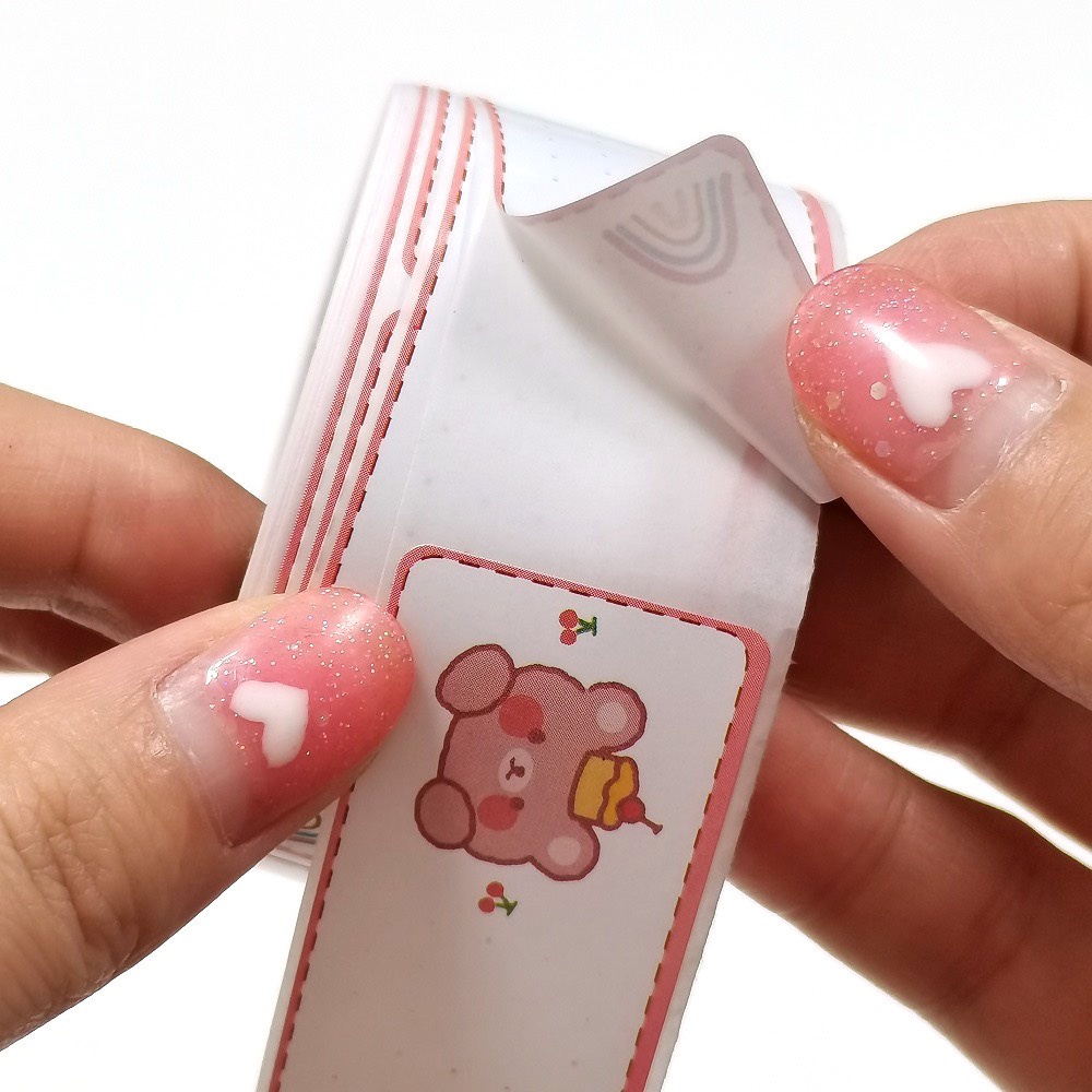 [Mới Về] Cuộn (120 - 250 tem) Sticker Hình Bé Thú Động Để Trang Trí/ Quà Tặng/ Gói Hàng/ Ghi Dãn Dán (2.5x7.5cm)
