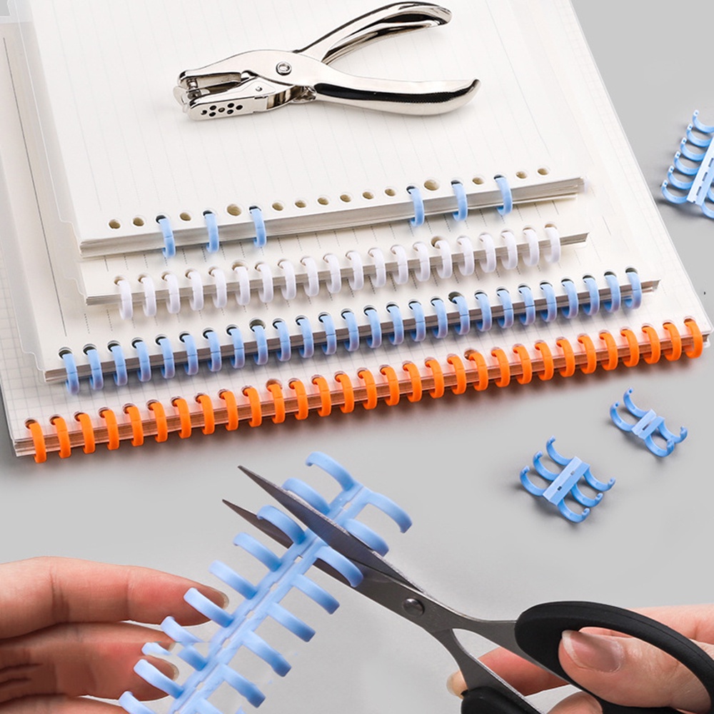 Bộ 10 vòng nhựa chia 6 màu 30 lỗ dùng trang trí sổ tay DIY ELEGANT81