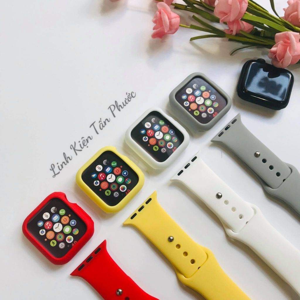 Bộ dây đeo và ốp nhự mêm 2 trong 1 bảo vệ apple watch 1/2/3/4/5 đủ size