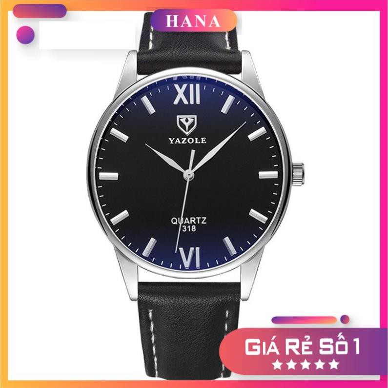 (CHUẨN MEN) Đồng Hồ Nam YAZOLE YA30018 Doanh Nhân 2020 Dây Da Cao Cấp