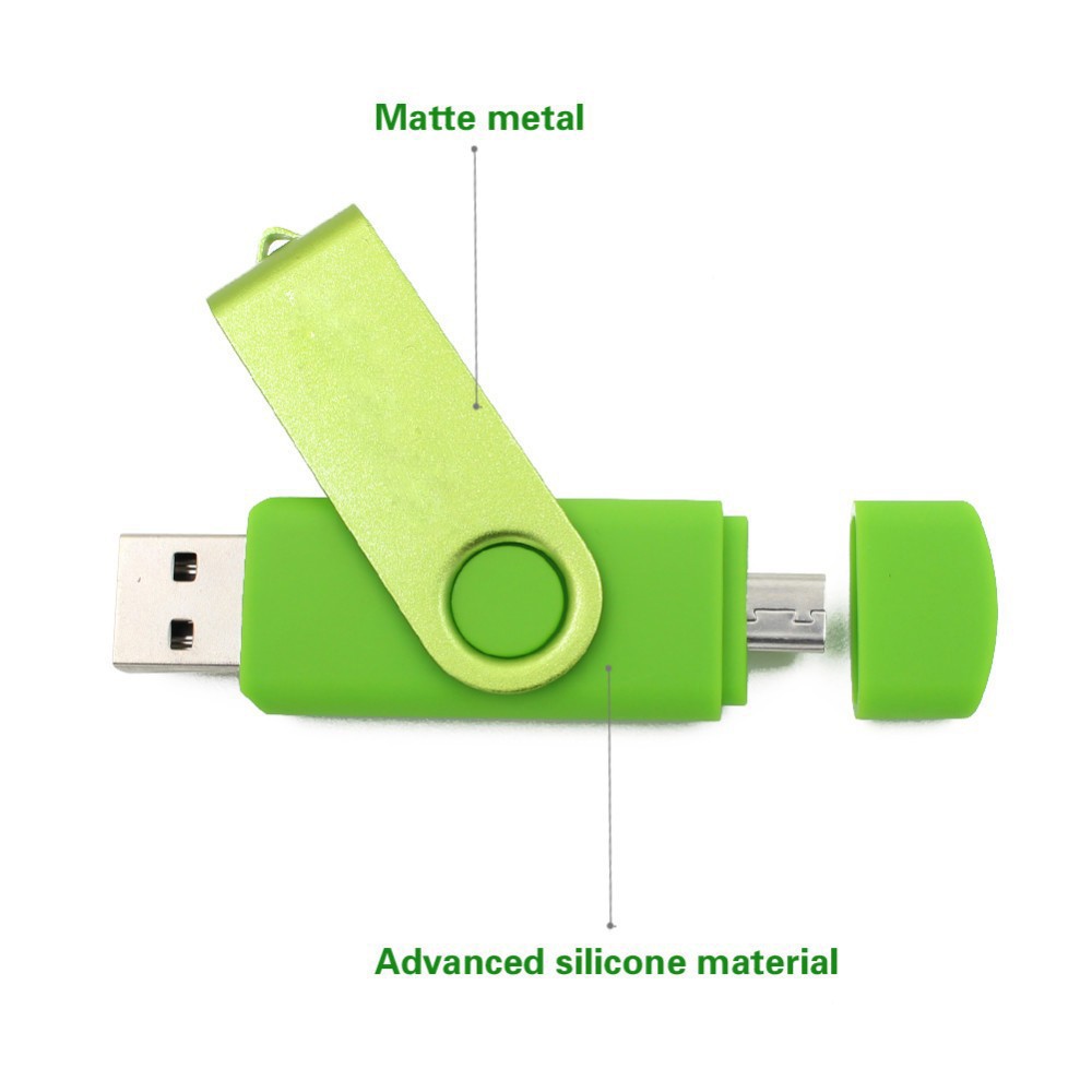 Usb Otg 2 Trong 1 Có Thể Xoay 360 Độ Cho Điện Thoại Android