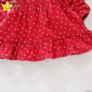 Đầm Dài Tay Chấm Bi Cho Bé Gái