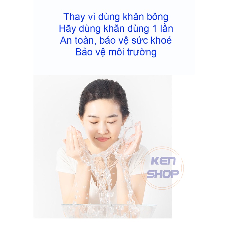 Khăn mặt dùng 1 lần, có thể lau khô- lau ướt, giấy đa năng, chất liệu vải không dệt mềm mại, dẻo dai