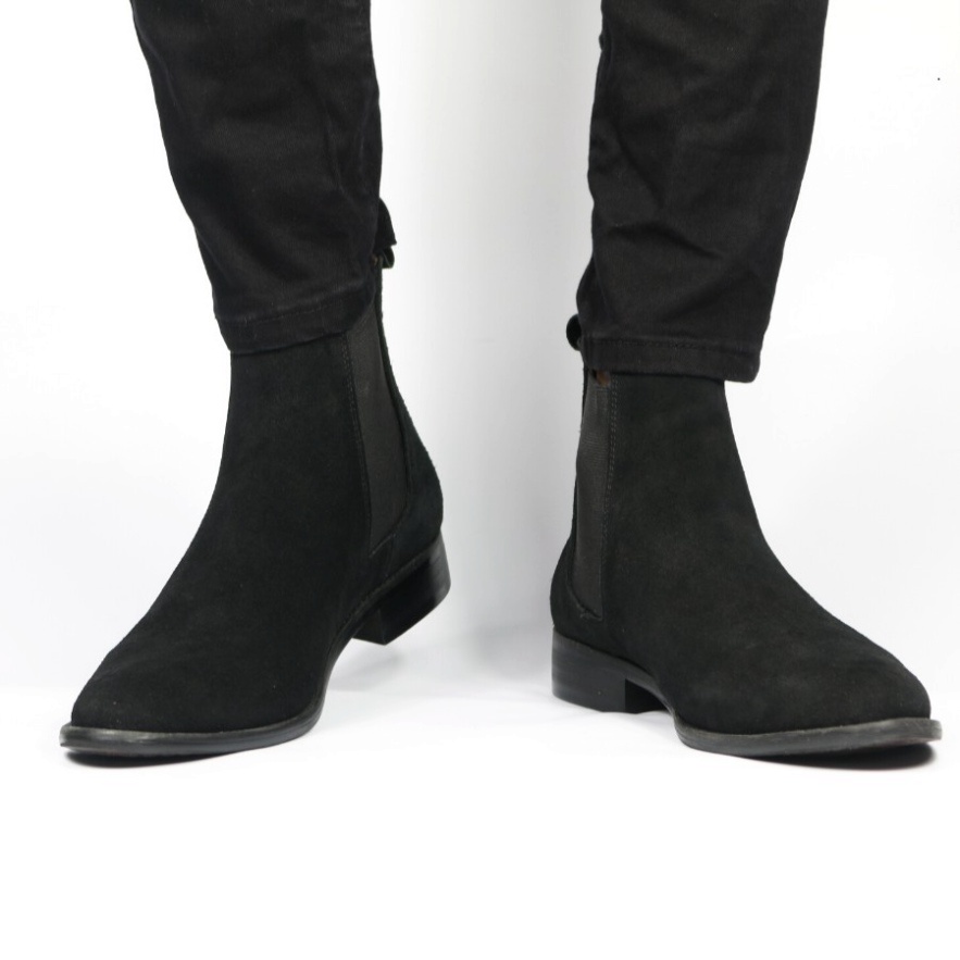 Giày Chelsea Boots nam thời trang màu đen chất liệu da lộn | BigBuy360 - bigbuy360.vn
