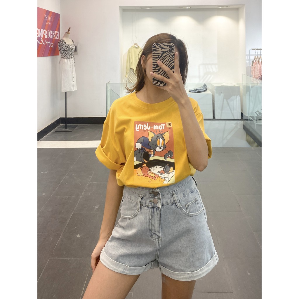 Áo phông in hình hoạt hình Tom and Jerry