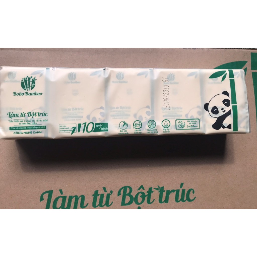 4 gói khăn giấy gấu trúc bỏ túi BOBO BAMBOO