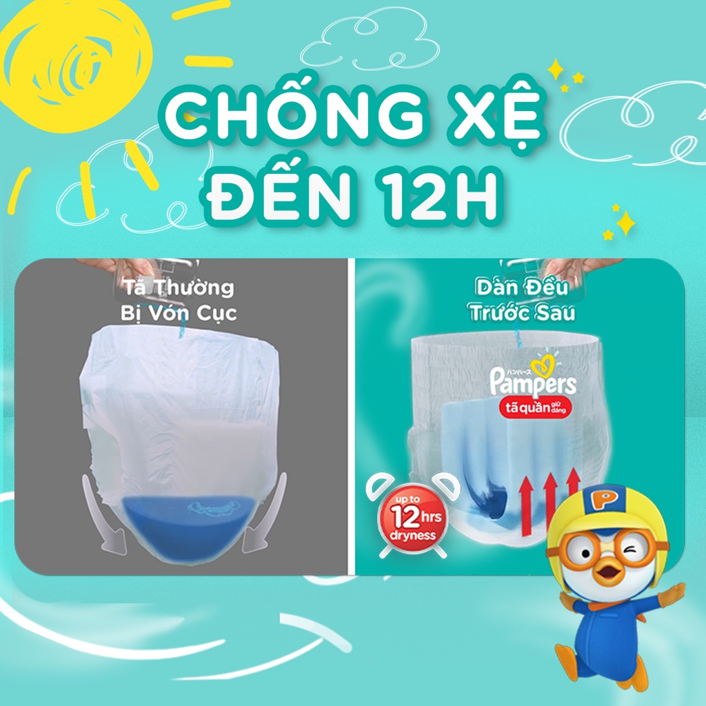Bộ tã 2 quần Pampers Giữ Dáng Mới Gói Đại M60/L54/XL48/XXL44