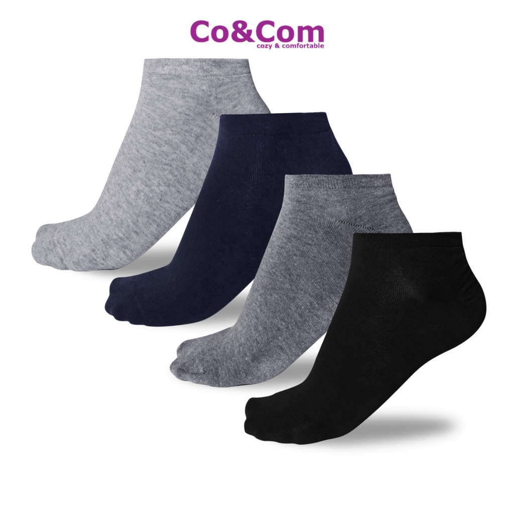 Tất Nam Cổ Trung Cao Cấp Co&amp;Com Chống Hôi Chân PKTN025 Cotton Kháng Khuẩn Khử Mùi Thấm Hút Mồ Hôi