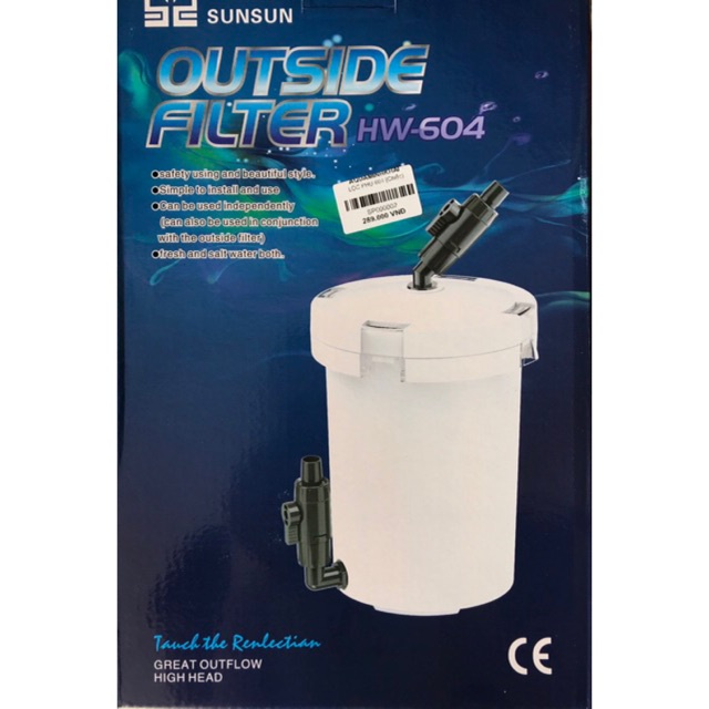 Lọc thùng SUNSUN HW-604 và HW 604B kèm máy bơm -dành cho bể thủy sinh, bể cá cảnh 80cm