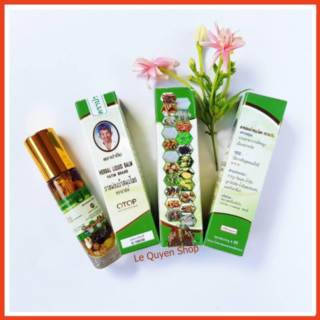 6 Chai Dầu lăn 22 Vị Thảo Dược Herbal Liqid Blam Yatim Brand Thái Lan 8ml
