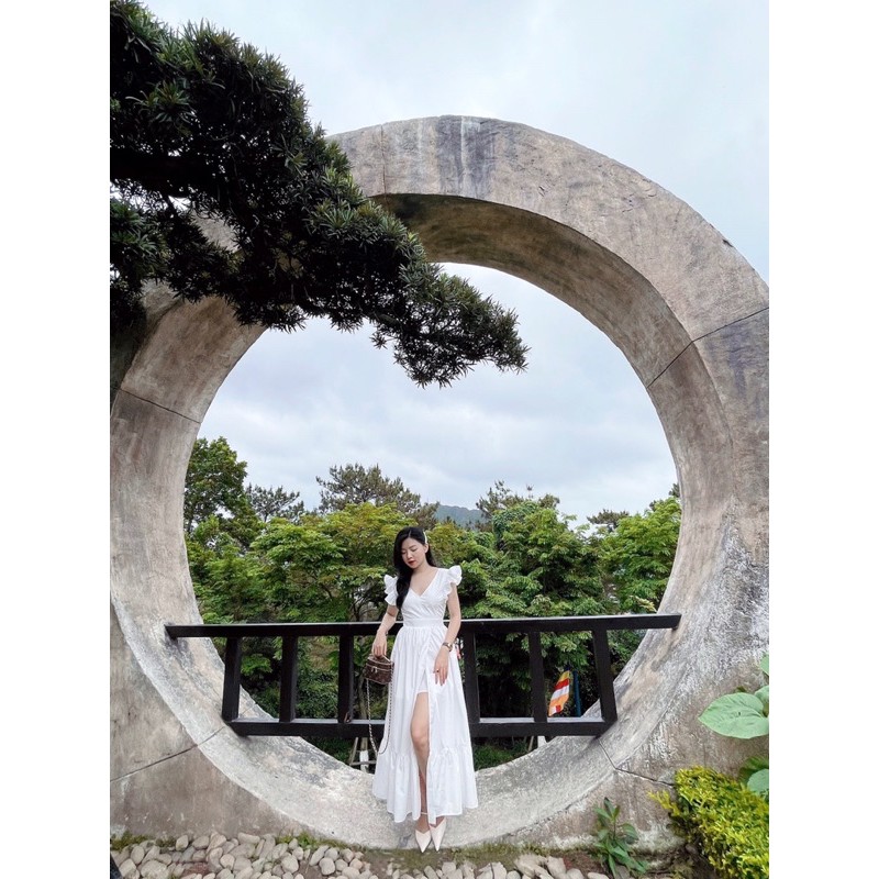 ( Ảnh thật ) V0439 Váy maxi xẻ chân nơ lưng | BigBuy360 - bigbuy360.vn