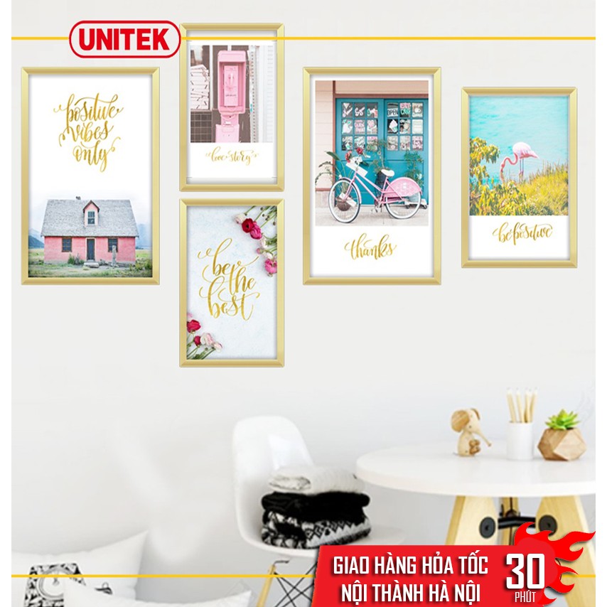 Bộ Tranh Decal Trang Trí Dán Tường 5 Khung Ảnh T08