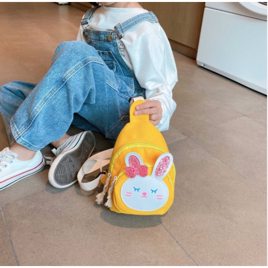 Túi đeo chéo mini cho bé trai bé gái Hạ Băng Designs, túi xách mini trẻ em đựng tiền điện thoại - Hình Thỏ