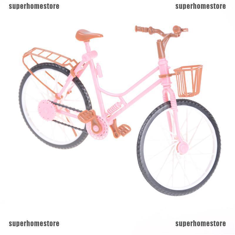 Xe Đạp Màu Hồng Có Giỏ Trang Trí Nhà Búp Bê