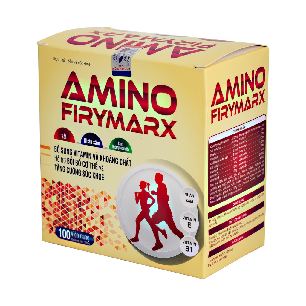 Hộp 100 viên Uống Amino Firymarx Hoàng Kim Bổ Sung Vitamin Và Khoáng Chất