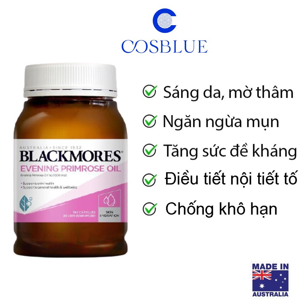 TINH DẦU HOA  ANH THẢO EVENING PRIMORSE OIL BLACLMORES HÀNG CHÍNH HÃNG lọ 190 viên