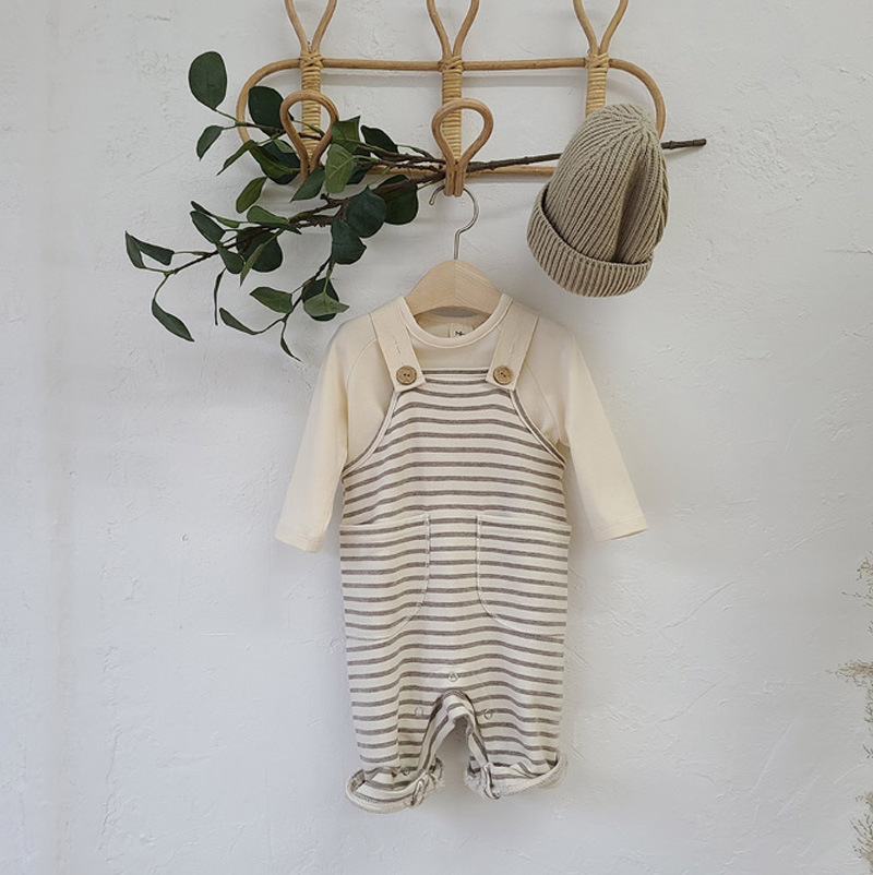 Áo liền quần tay dài sọc ngang cho bé trai & gái